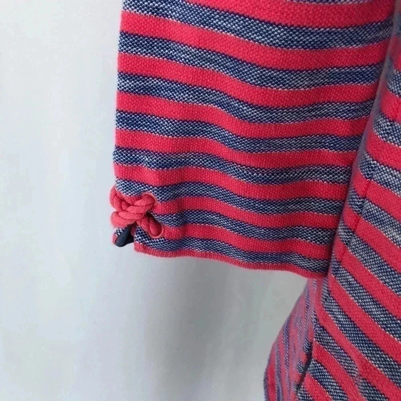 Talbots Pink Blue Striped Long Sleeve Hi Low Top P - Picture 3 of 7